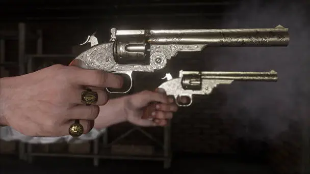 Red Dead Redemption 2 - Toutes les infos, date, trailer - double revolver gros plan