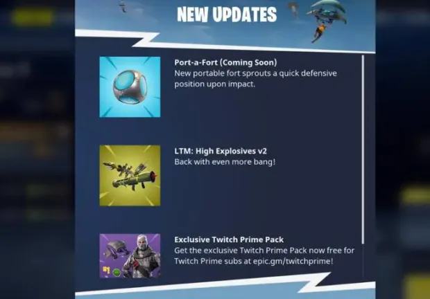 Fortnite - Des informations sur les prochaines armes et objets