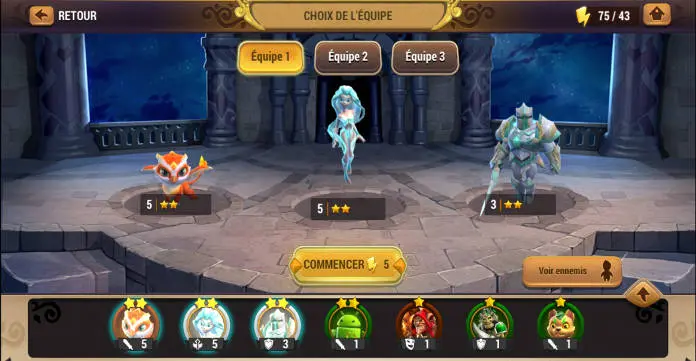 Test - Might & Magic Elemental Guardians - L'univers M&M sur mobile - Créatures preparation combat