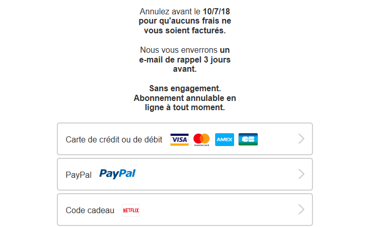 Comment obtenir le compte Netflix gratuit officiel - moyen de paiment
