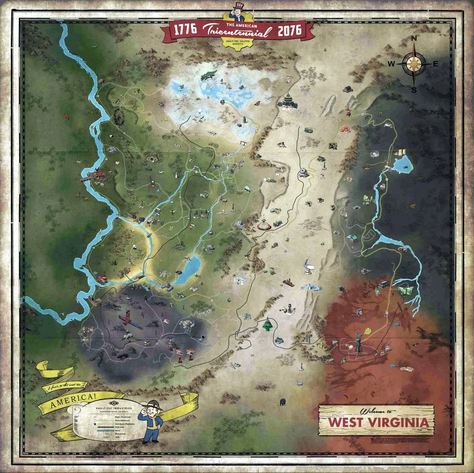 Fallout 76 - La carte