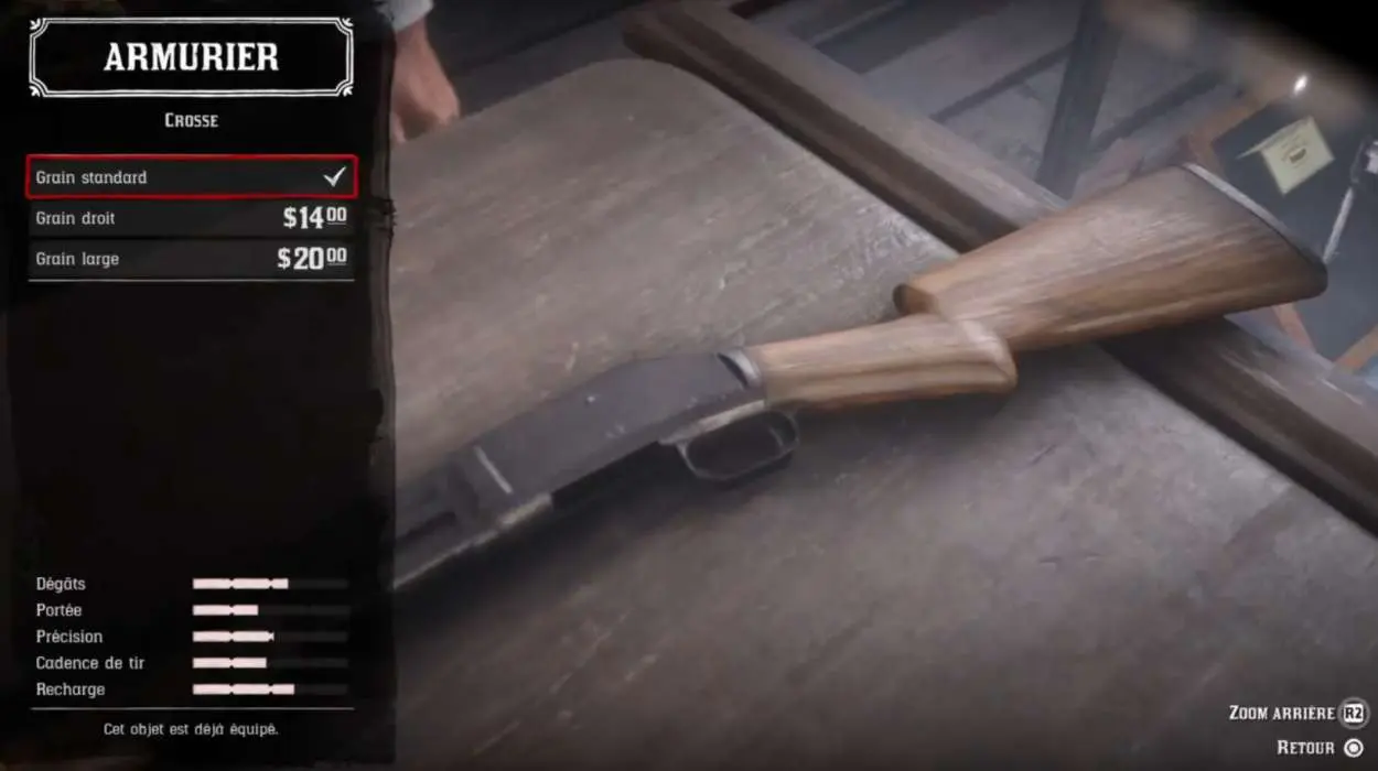 Red Dead Redemption 2 - Customiser les armes - Crosse