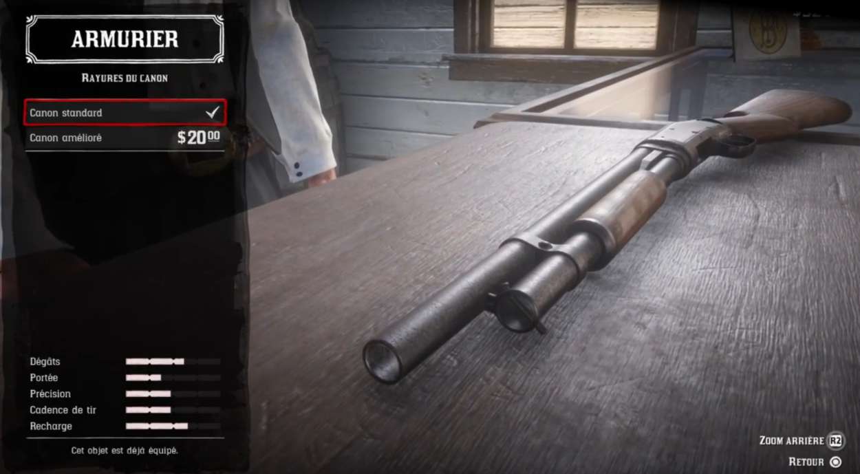 Red Dead Redemption 2 - Customiser les armes - Rayures canon