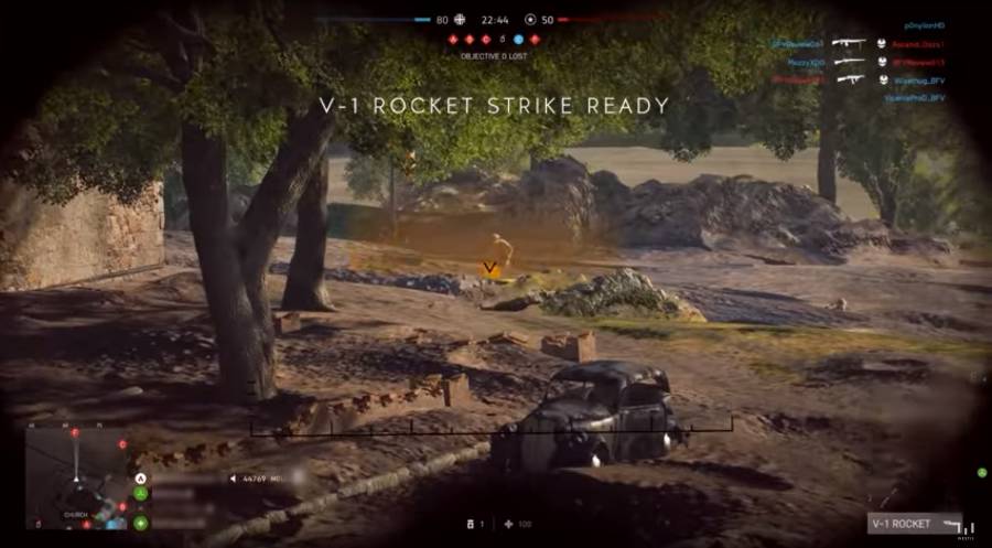 Battlefield 5 roquettes sélection de la cible avec les jumelles