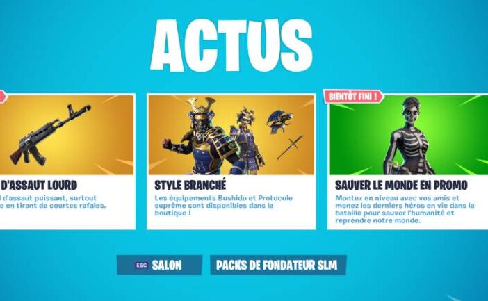 Fortnite Boutique 6 novembre - actus