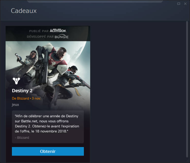 Obtenez Destiny 2 gratuitement sur PC maintenant - etape 3
