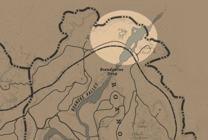 RDR2 Animaux Légendaires : Carte pour trouver cerf, ours, castor, bison