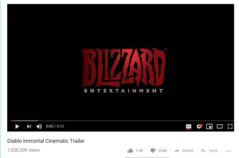 youtube hating on diablo immortal for views