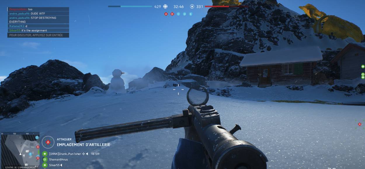 Battlefield 5 - Fjell 652 - bonhomme de neige - vue coté
