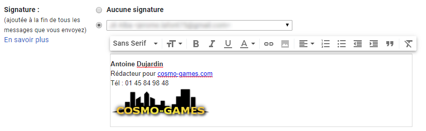 Ajouter une signature Gmail avec une image ou logo