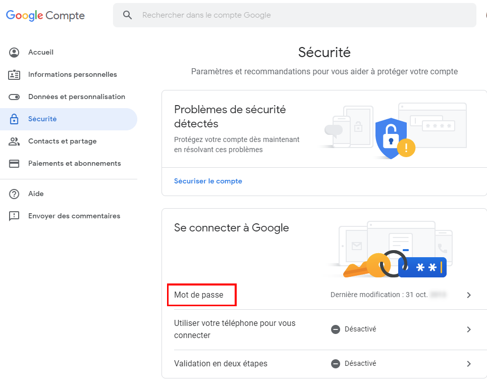 Comment changer son mot de passe Gmail sur le web