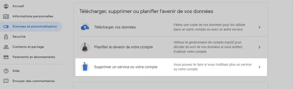 Supprimer un service - Comment supprimer un compte Gmail - guide