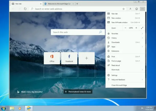 Edge Chromium pour windows 8 et 7