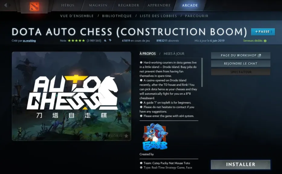 Auto Chess le mode Arcade de Dota 2