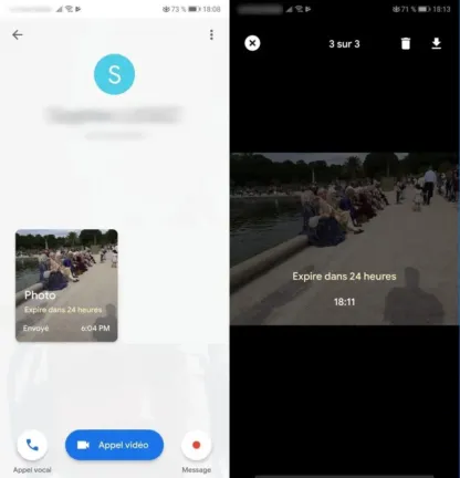 envoyez des photos prévues pour s'autodétruire avec Google Duo