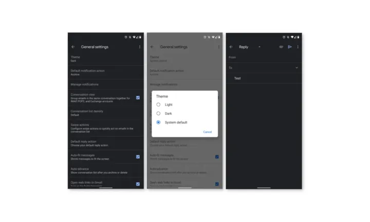 Comment activer le dark mode sur gmail App - Guide Android et iOS