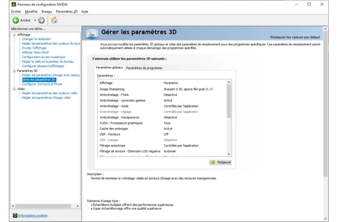 panneau de configuration Nvidia introuvable