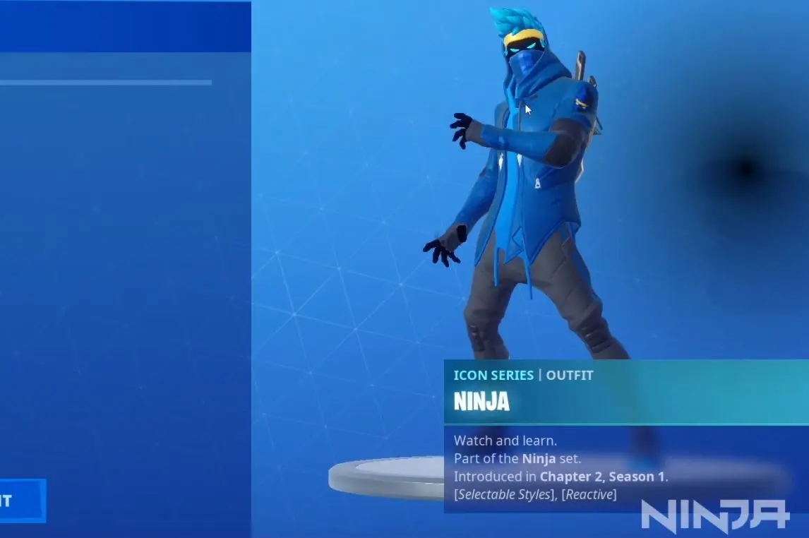 Skin Fortnite Ninja avec capuche