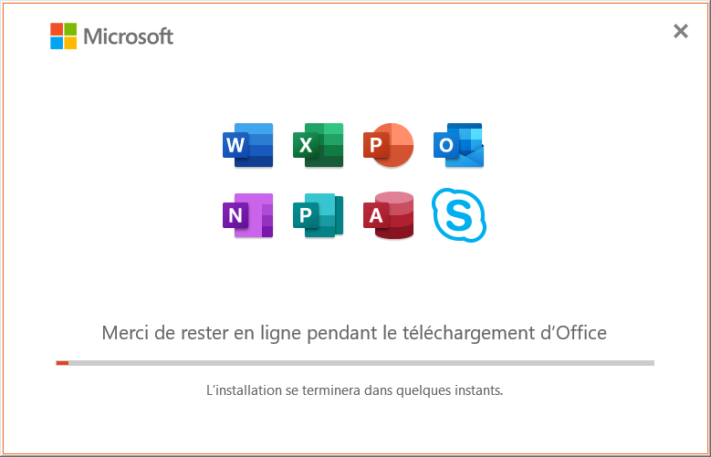 Téléchargement en ligne d'Office 2019