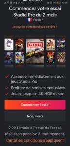 2 mois gratuits avec Stadia Pro