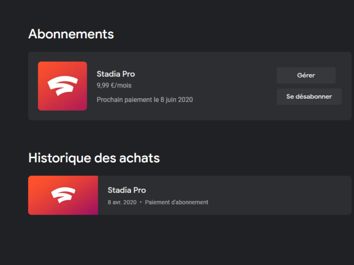 Comment annuler l'abonnement Stadia