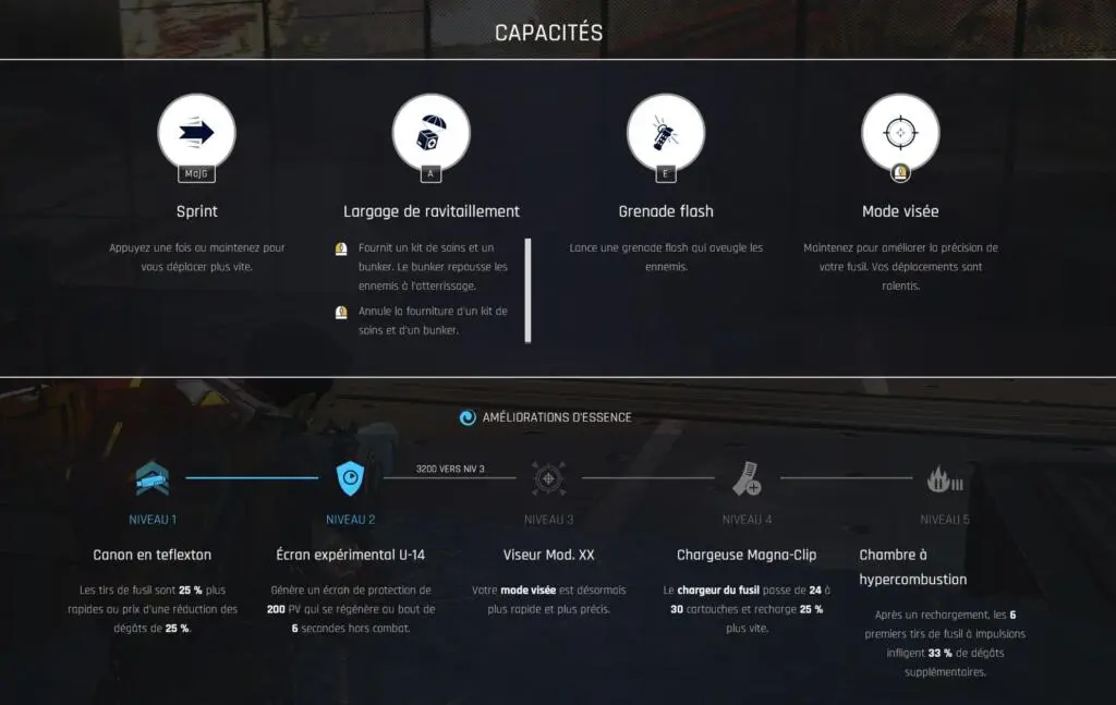 progression capacités dans Crucible