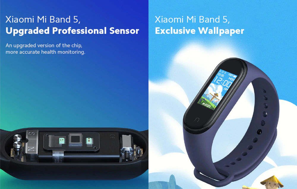 Xiaomi Mi Band 5 nouveaux capteurs