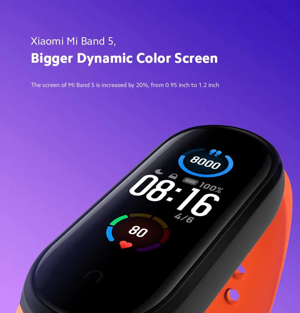 Xiaomi Mi Band 5- un écran plus grand