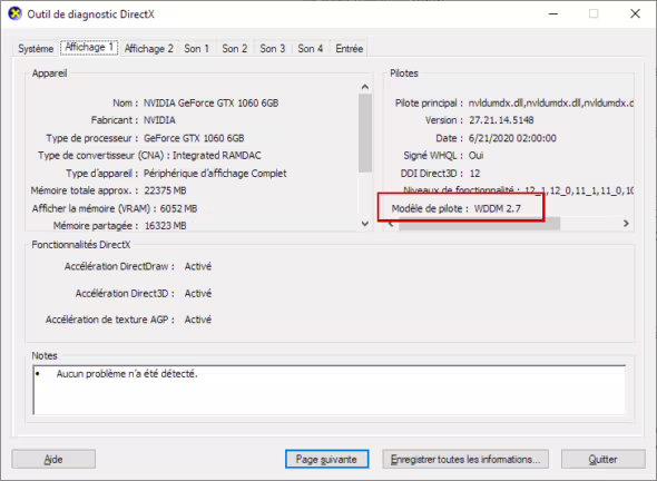WDDM 2.7 et planification GPU de Windows 10