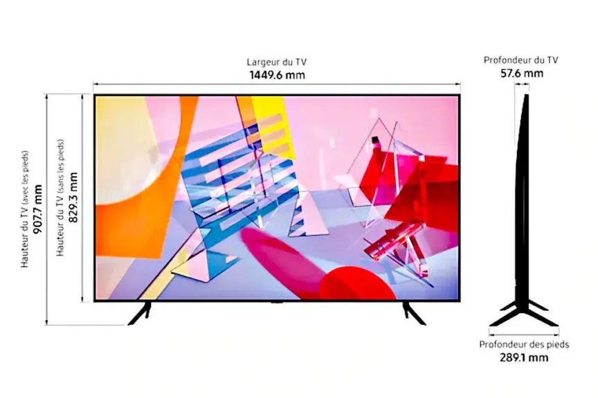 dimension Samsung QE65Q60T