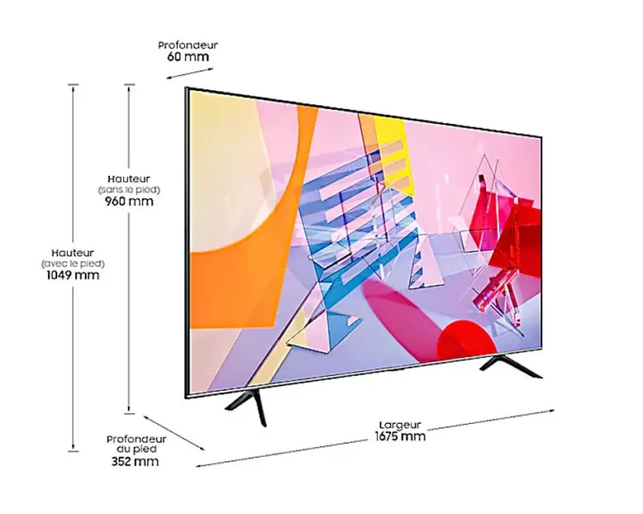 Dimensions du Samsung QE75Q60T