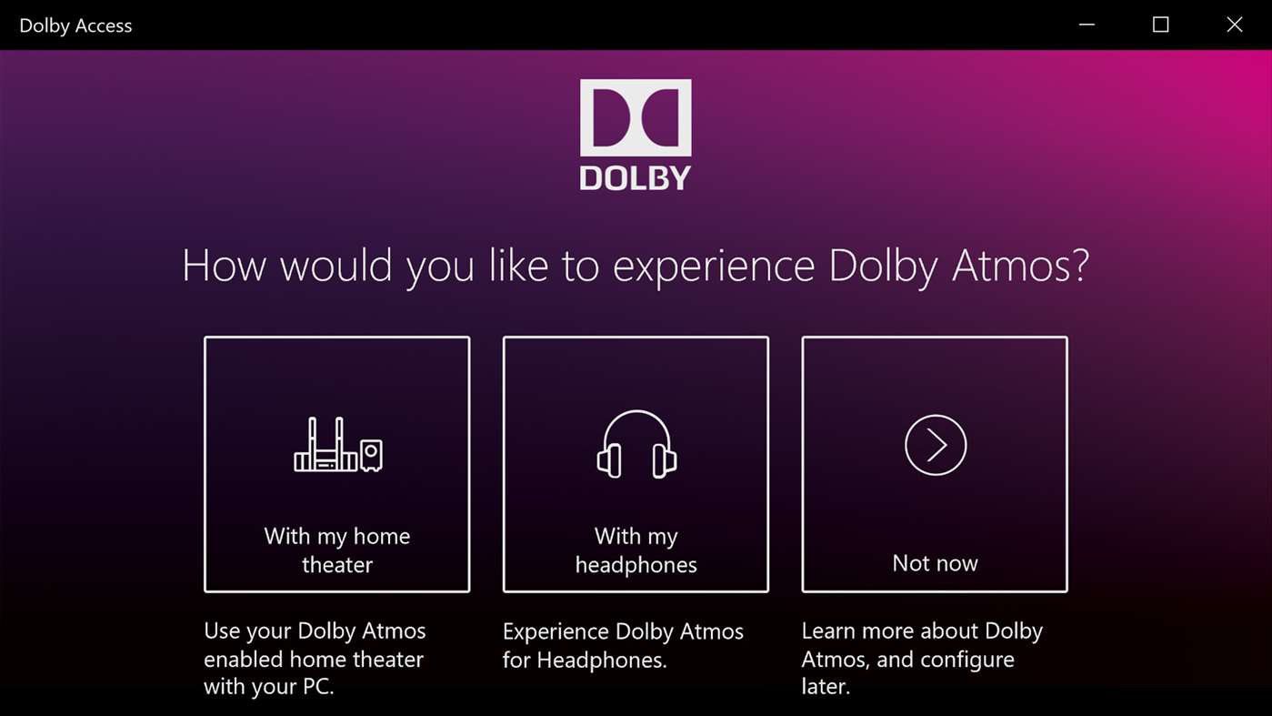 Dolby Access - Dolby Atmos Windows 10