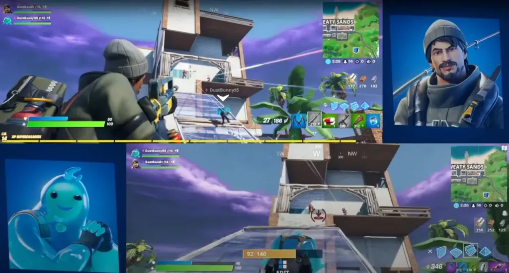 exemple ecran partagé Fortnite