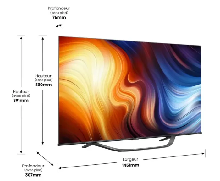 Dimensions du HISENSE 65U7HQ