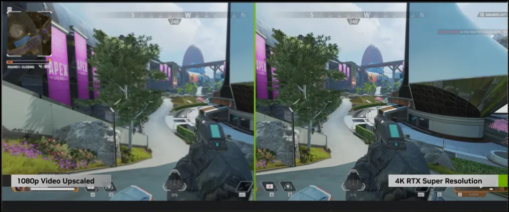 exemple NVIDIA RTX Video Super Resolution