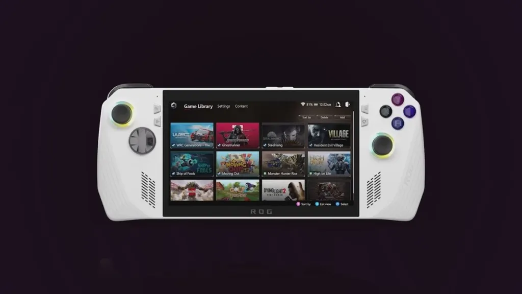 Asus ROG Ally -bibliothèque Steam