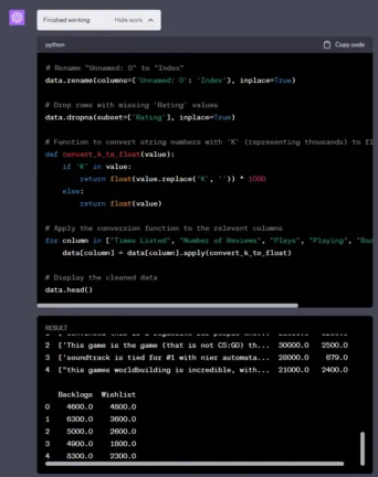ChatGPT Code interpreter - voir le code utilisé par l'interpréteur