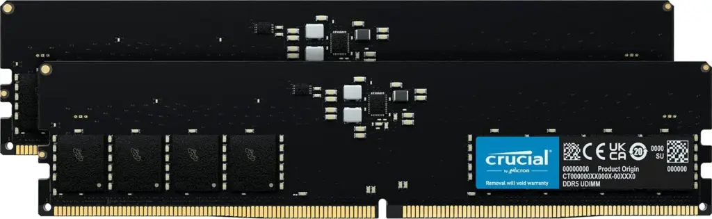 Kit mémoire RAM DDR5 Crucial CT2K16G48C40U5 - 32 Go (2x16 Go), DDR5, 4800, CL 40