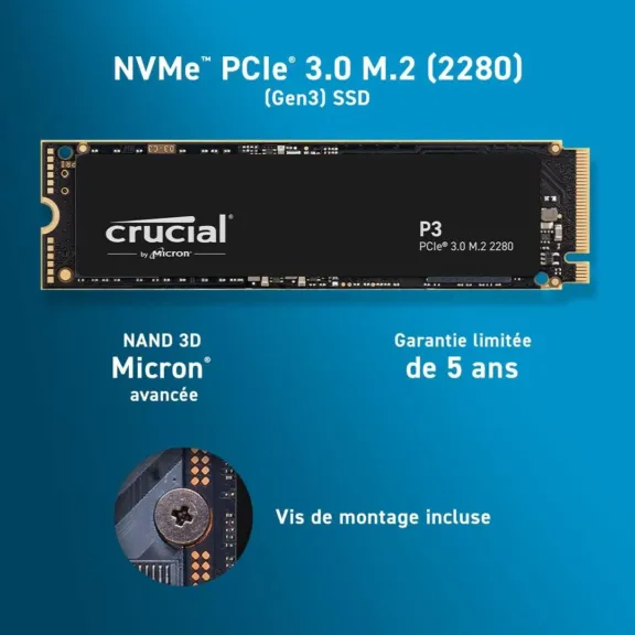 Crucial P3 - performance et fiabilité