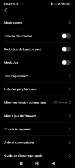 Réglages app - Anker Soundcore Space A40