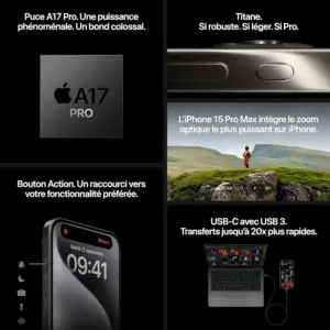 iPhone 15 Pro Max - fonctionnalités et détails