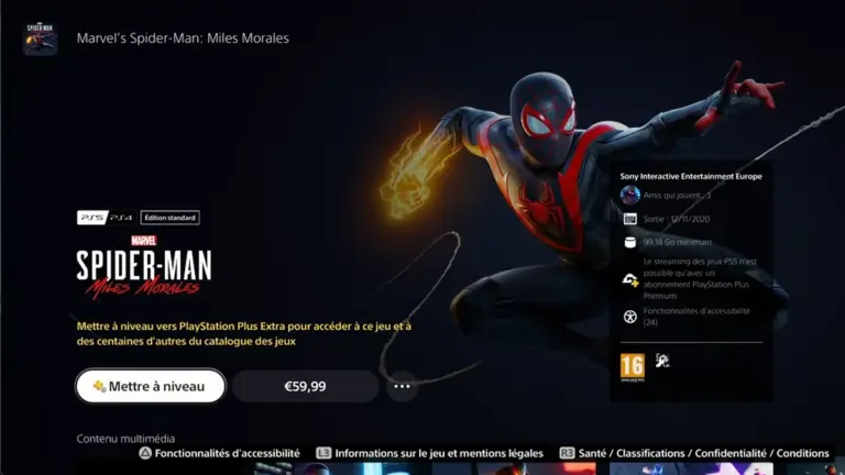 L’écran d’accueil de la PS5 affiche une icône pour le Cloud Gaming