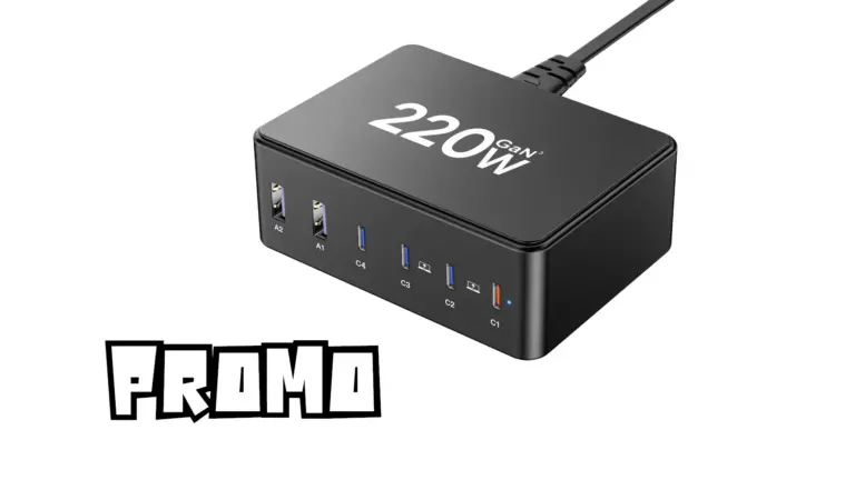 Promo chargeur rapide USB 220W à 32€ (-60%) avec 6 ports