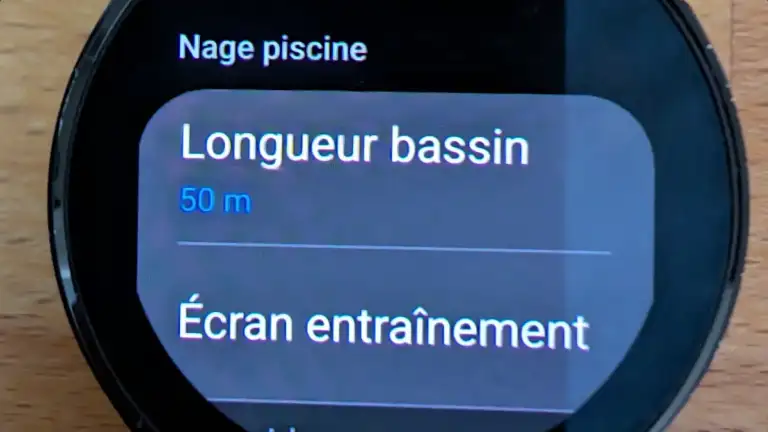 Galaxy Watch Changer longueur piscine