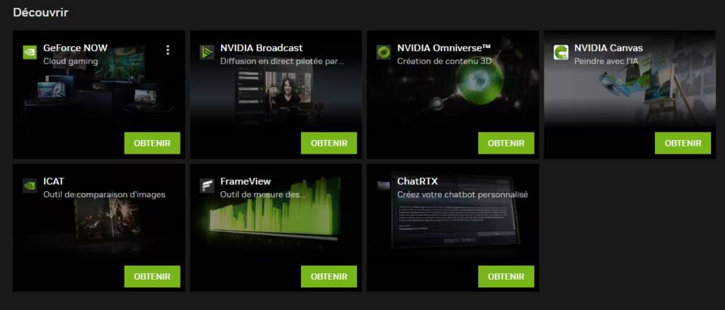 NVIDIA App les fonctionnalités supplémentaires accessibles