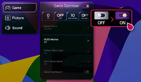 Game Optimizer activation