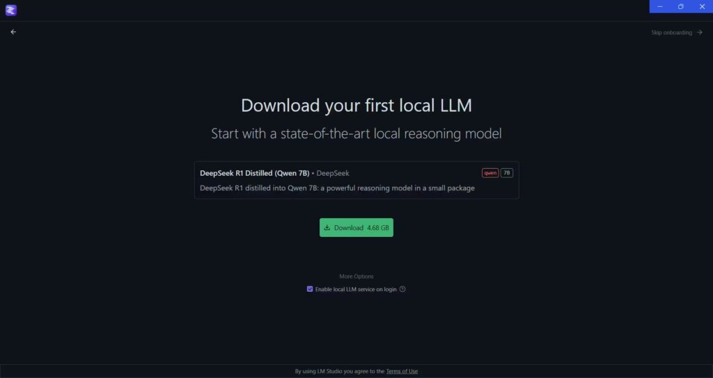 LM Studio télécharger et installer un LLM