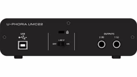Behringer U-Phoria UMC22 connectiques arrière