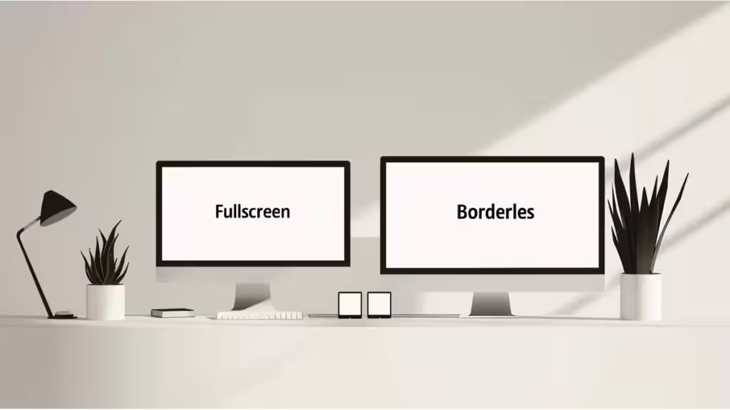 fullscreen plein écran exclusif et borderless windowed fenêtré sans bordure
