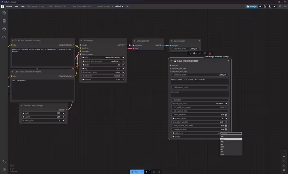 ComfyUI export Avif Webp et autres